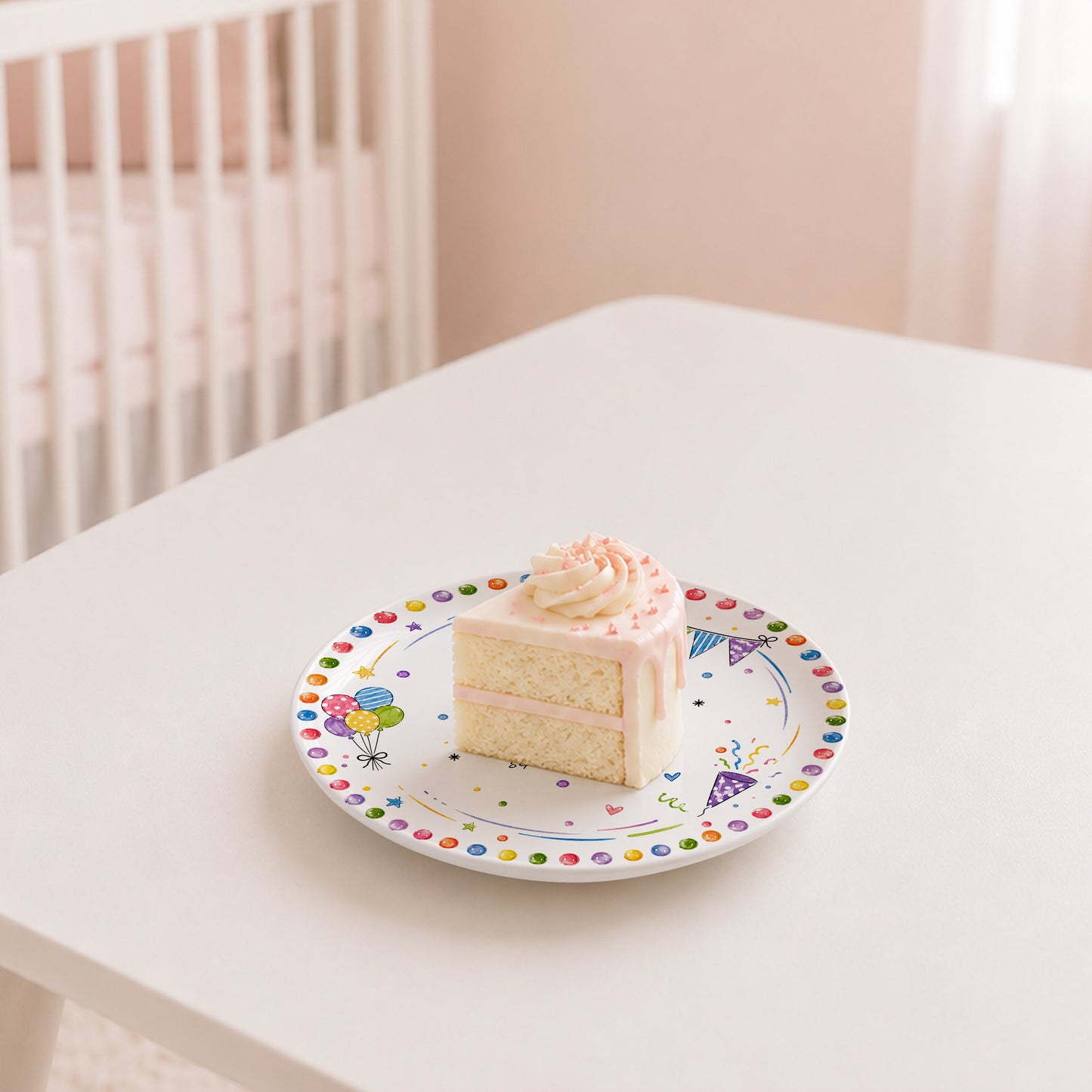Colorful Party Border Personalized Birthday Plate P526I800