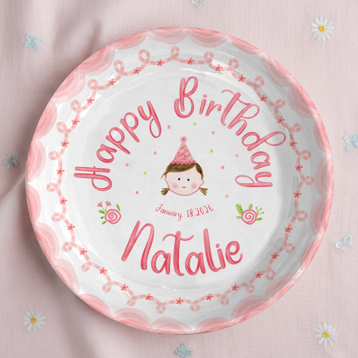 Birthday Girl Portrait Personalized Birthday Plate P296XU0