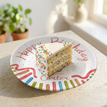 Whimsical Party Birthday Personalized Birthday Plate P626FZFTT
