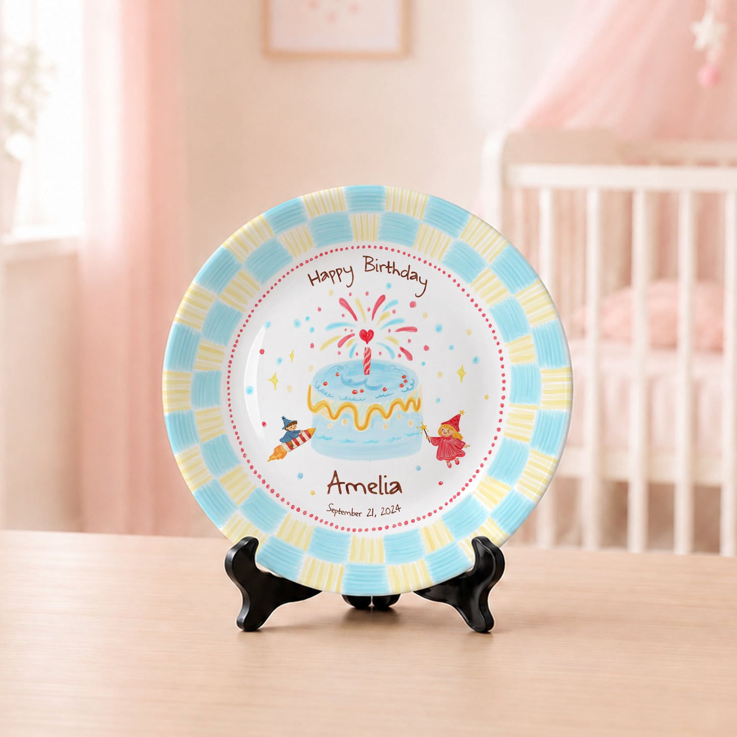 Fairy Princess Birthday Keepsake Personalized Birthday Plate for Girl P619WOT0