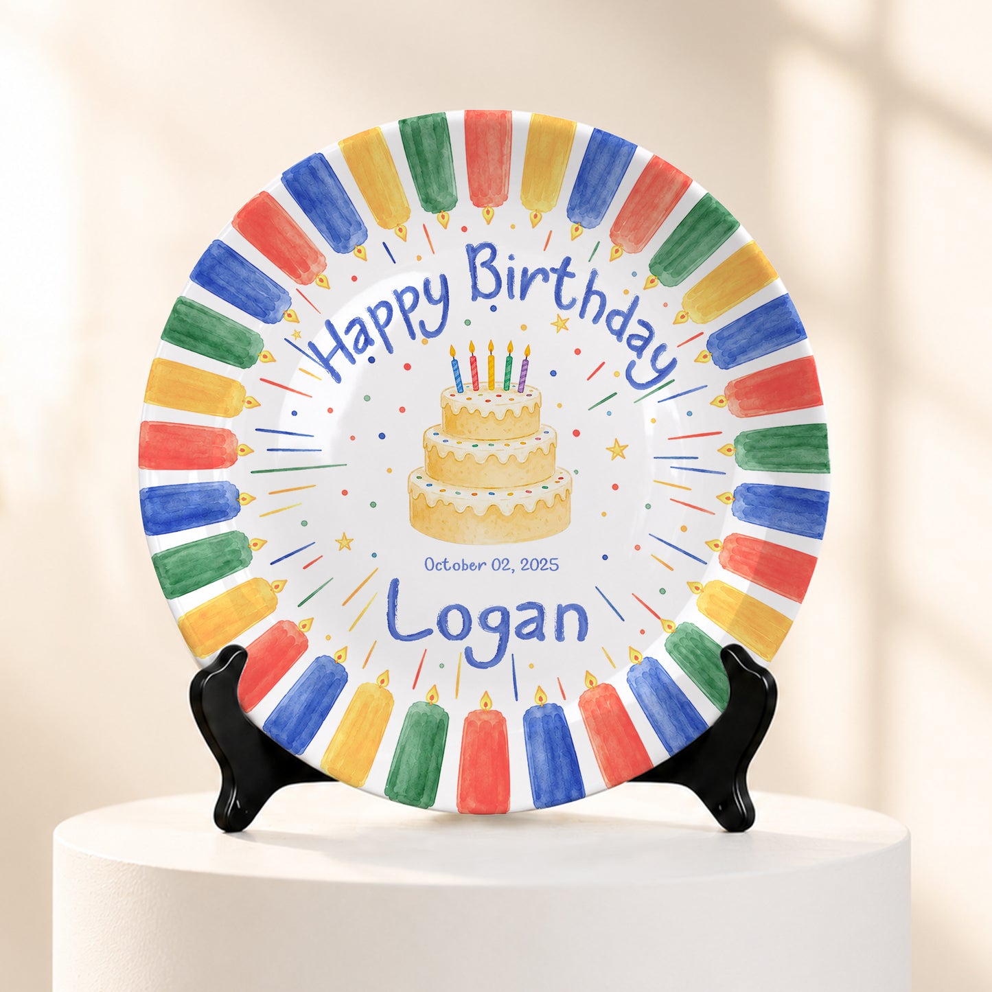 Celebration Cake Personalized First Birthday Gift Plate P723NQM0