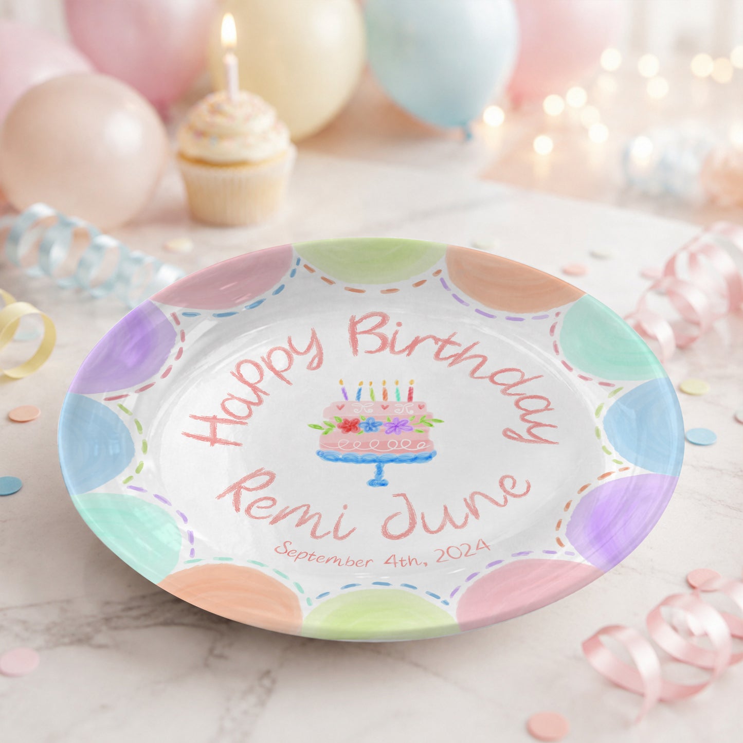 Children's Birthday Tradition Custom Name Ceramic Keepsake Personalized Birthday Plate P8273WN0