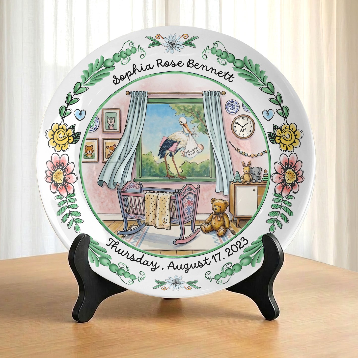 Storybook Personalized Birth Plate P513SRI0