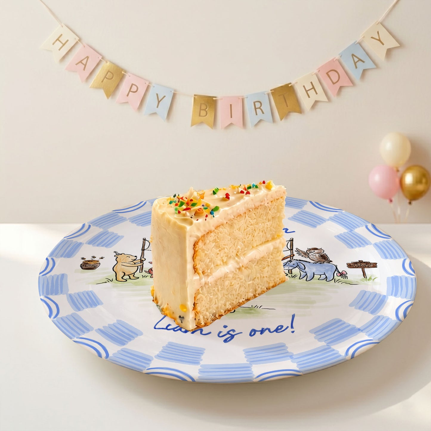 Woodland Animal Birthday Keepsake Personalized Birthday Plate P713B6G0