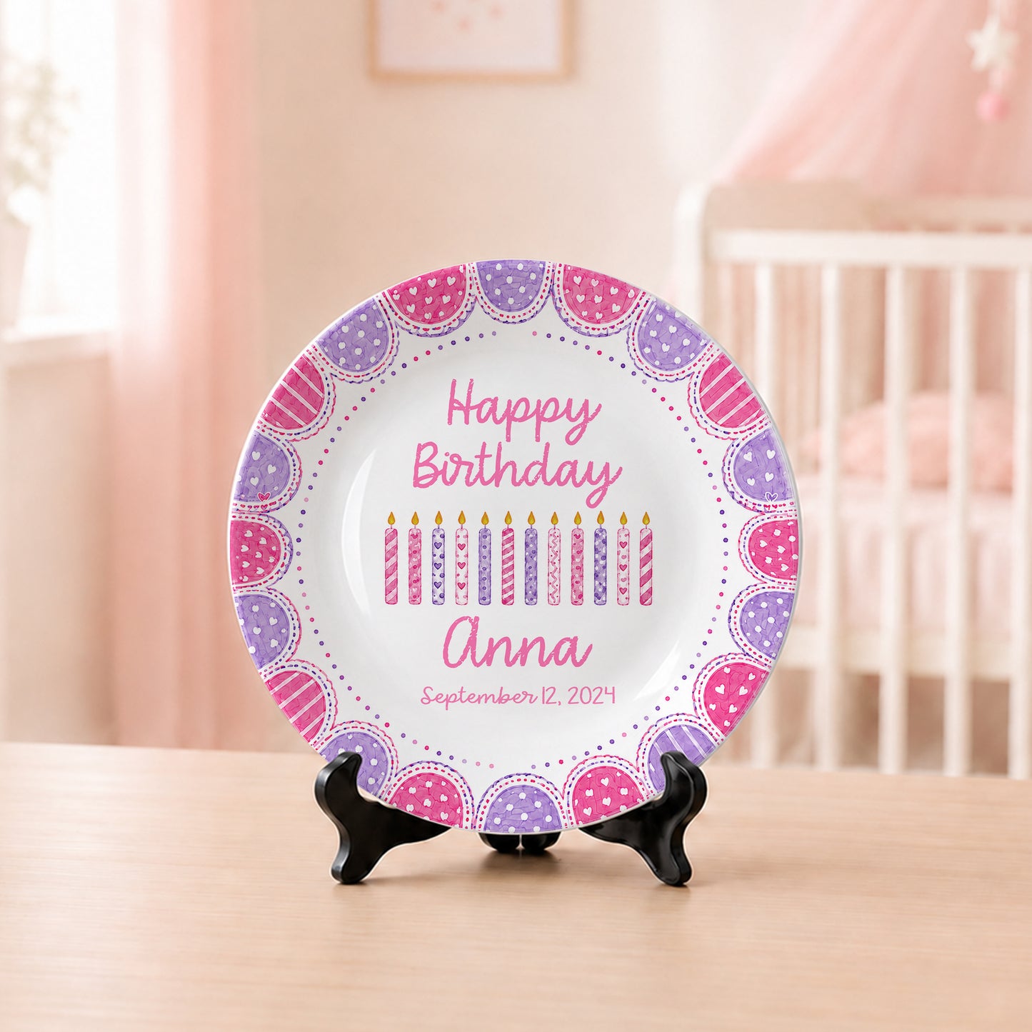 Sweet Candle Personalized Birthday Plate P61STP0