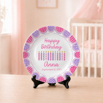 Sweet Candle Personalized Birthday Plate P61STP0