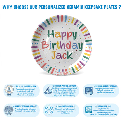 Hip Hip Hooray Personalized Birthday Plate P526XWT0