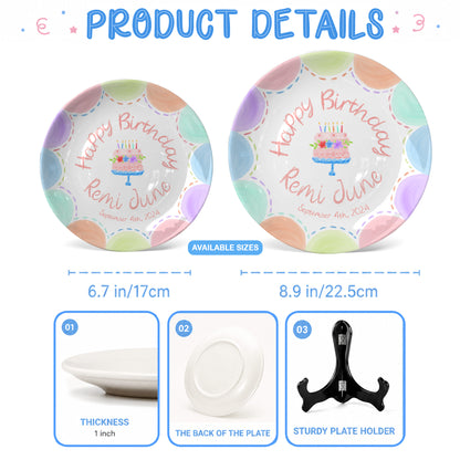 Children's Birthday Tradition Custom Name Ceramic Keepsake Personalized Birthday Plate P8273WN0