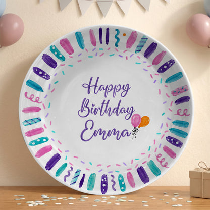 Colorful Birthday Candles Keepsake Personalized Birthday Plate D72BBO0