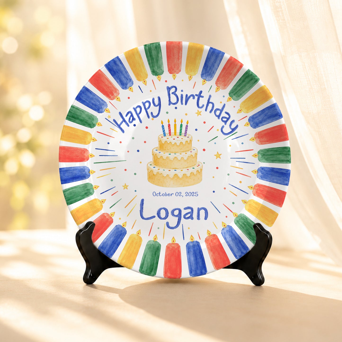Celebration Cake Personalized First Birthday Gift Plate P723NQM0