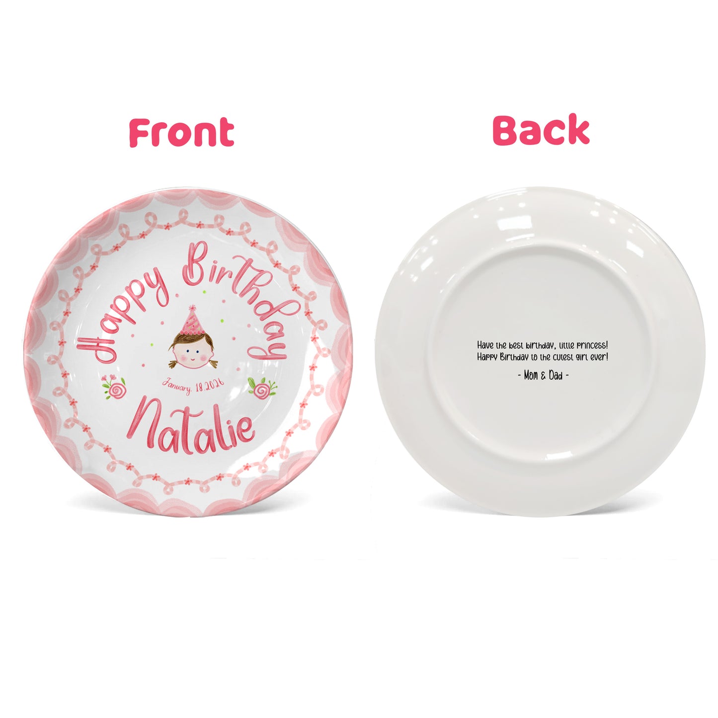 Birthday Girl Portrait Personalized Birthday Plate P296XU0