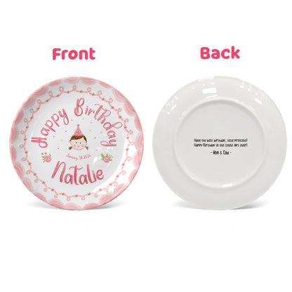 Birthday Girl Portrait Personalized Birthday Plate P296XU0