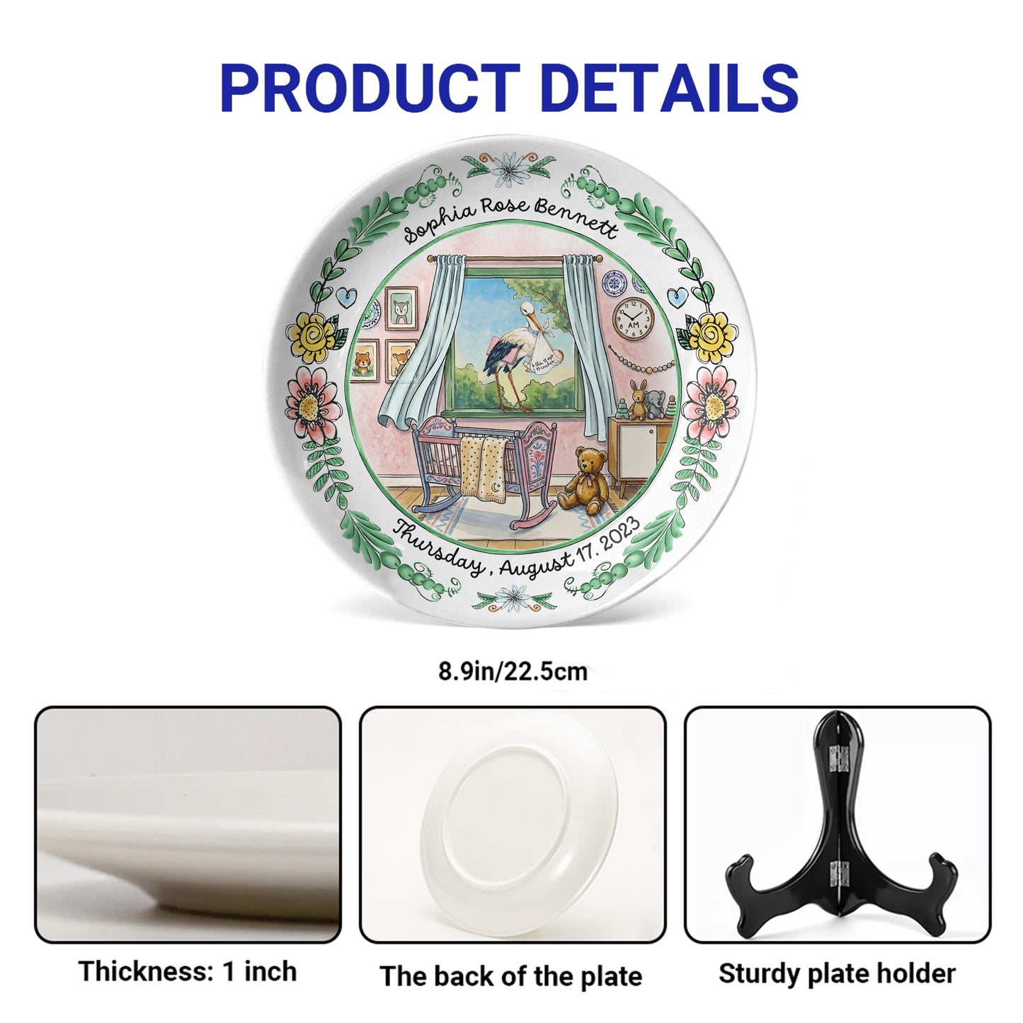 Storybook Personalized Birth Plate P513SRI0