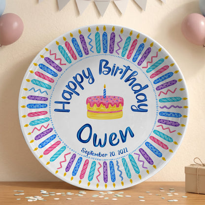 Colorful Birthday Candles Keepsake Personalized Birthday Plate P716Z5U0