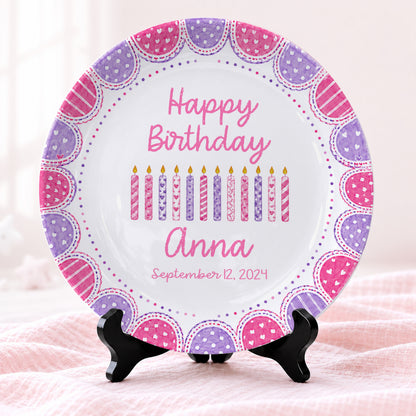 Sweet Candle Personalized Birthday Plate P61STP0