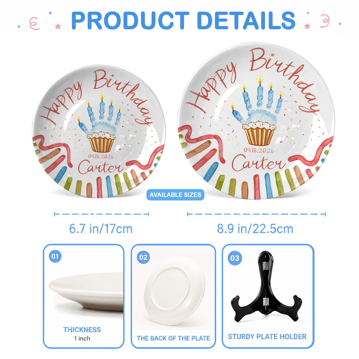 Whimsical Party Birthday Personalized Birthday Plate P626FZFTT
