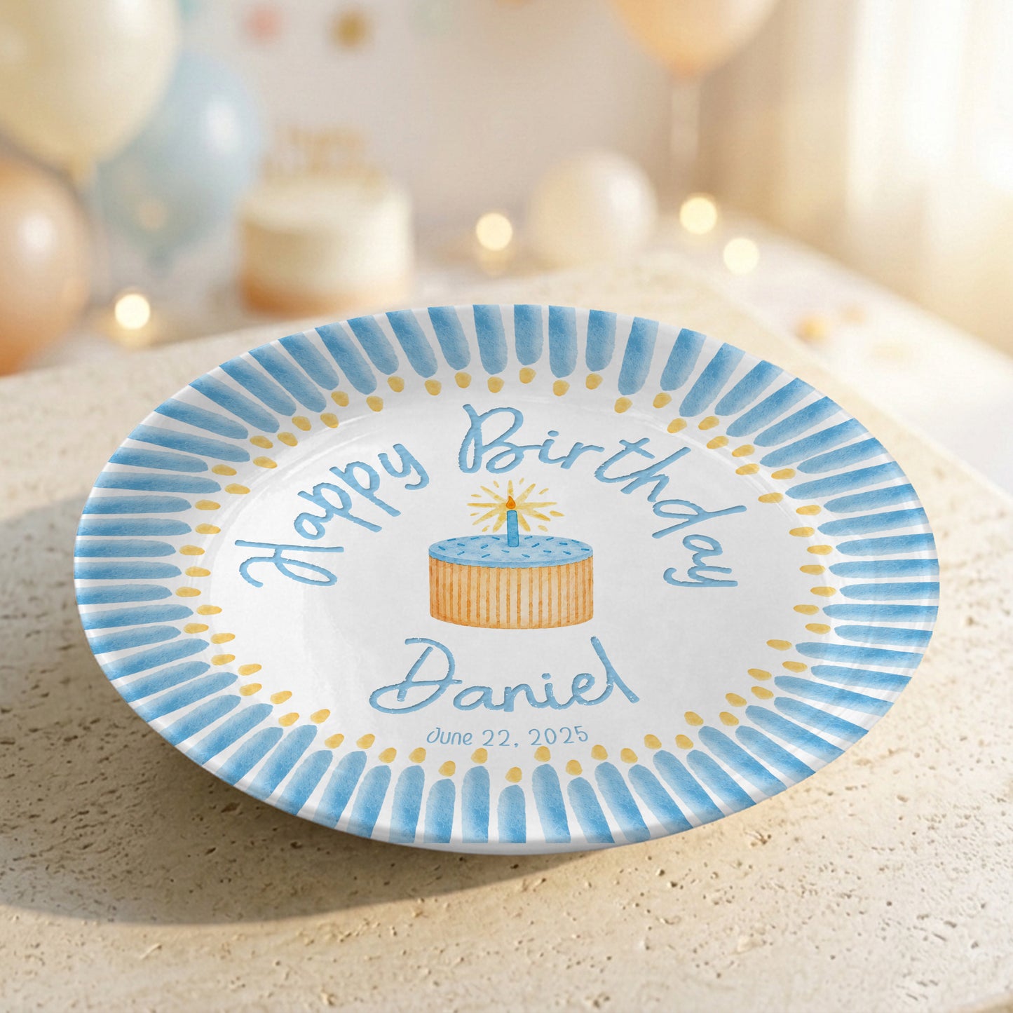 Custom Ceramic Kids First Birthday Keepsake Gift Personalized Birthday Plate P824VE90