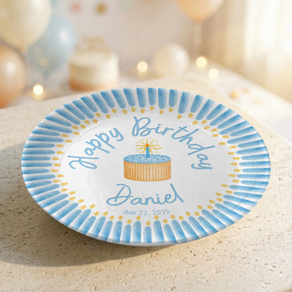Custom Ceramic Kids First Birthday Keepsake Gift Personalized Birthday Plate P824VE90