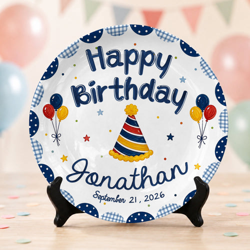 Musical Theme Celebration Keepsake Custom Name Ceramic Personalized Birthday Plate P82524U0