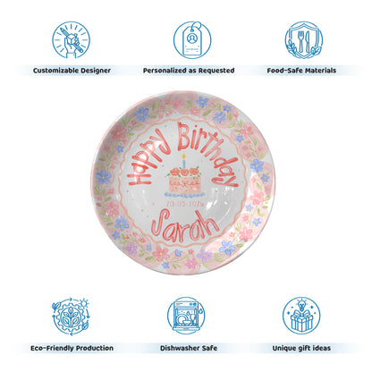 Personalized Birthday Plate Gift P3188D40