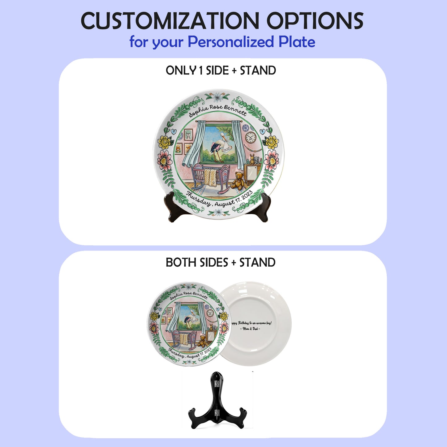 Storybook Personalized Birth Plate P513SRI0