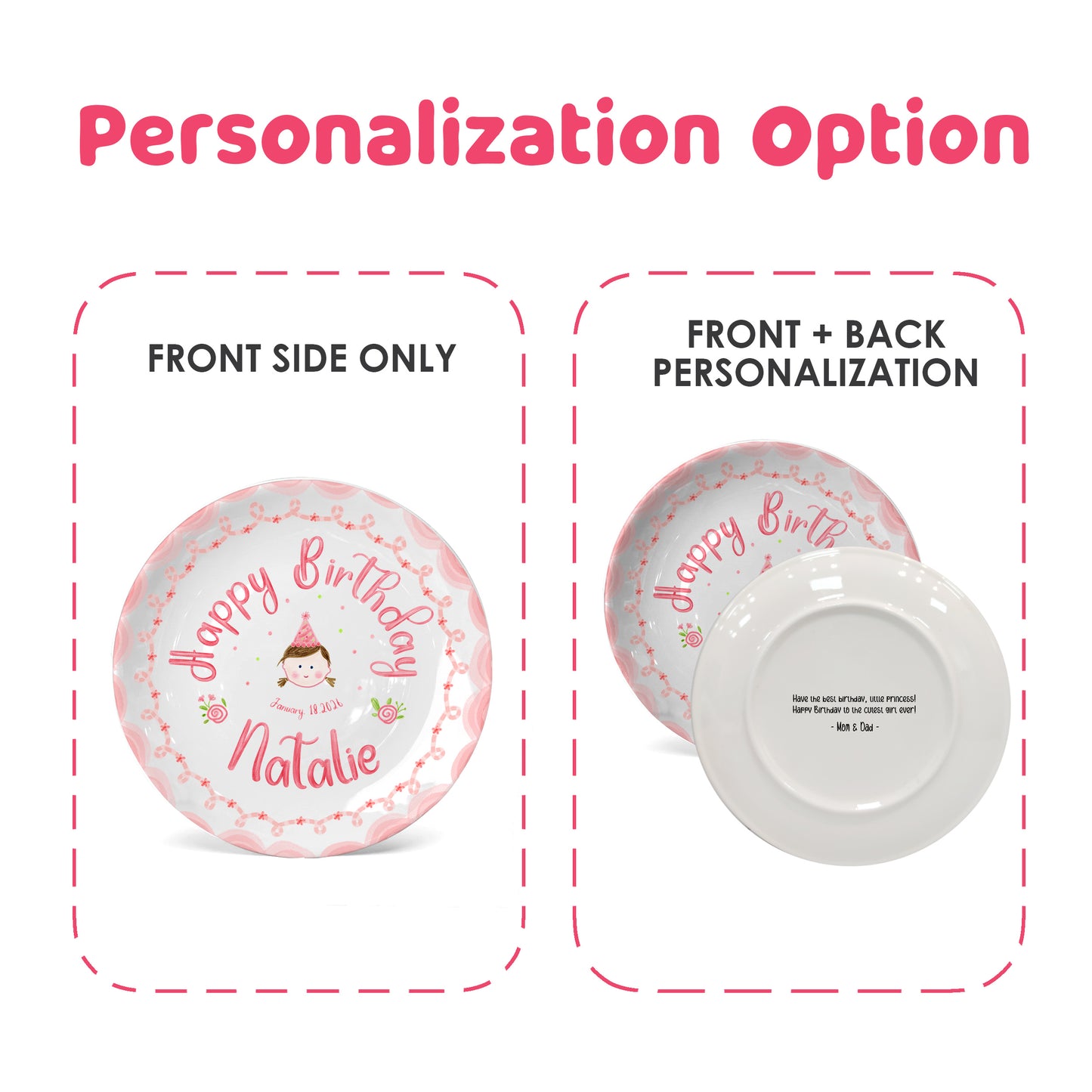 Birthday Girl Portrait Personalized Birthday Plate P296XU0
