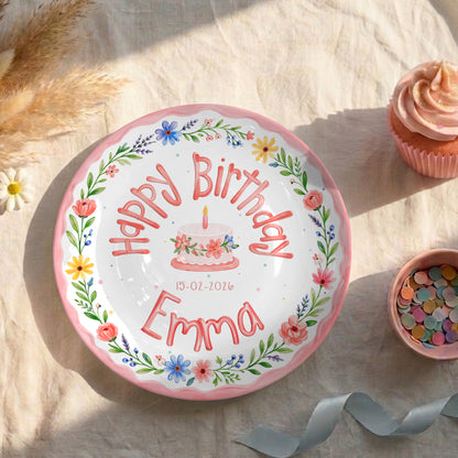 Wildflower Cake Personalized Birthday Plate P331MSR0