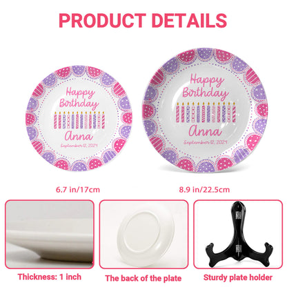 Sweet Candle Personalized Birthday Plate P61STP0