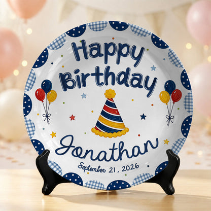 Musical Theme Celebration Keepsake Custom Name Ceramic Personalized Birthday Plate P82524U0