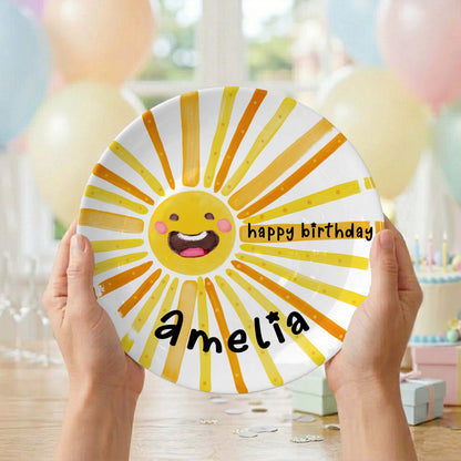 Smiling Sun Personalized Birthday Plate D925WRM0