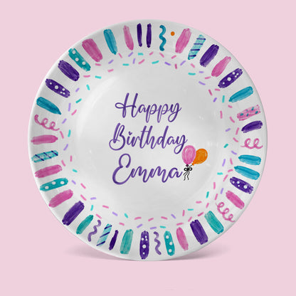 Colorful Birthday Candles Keepsake Personalized Birthday Plate D72BBO0