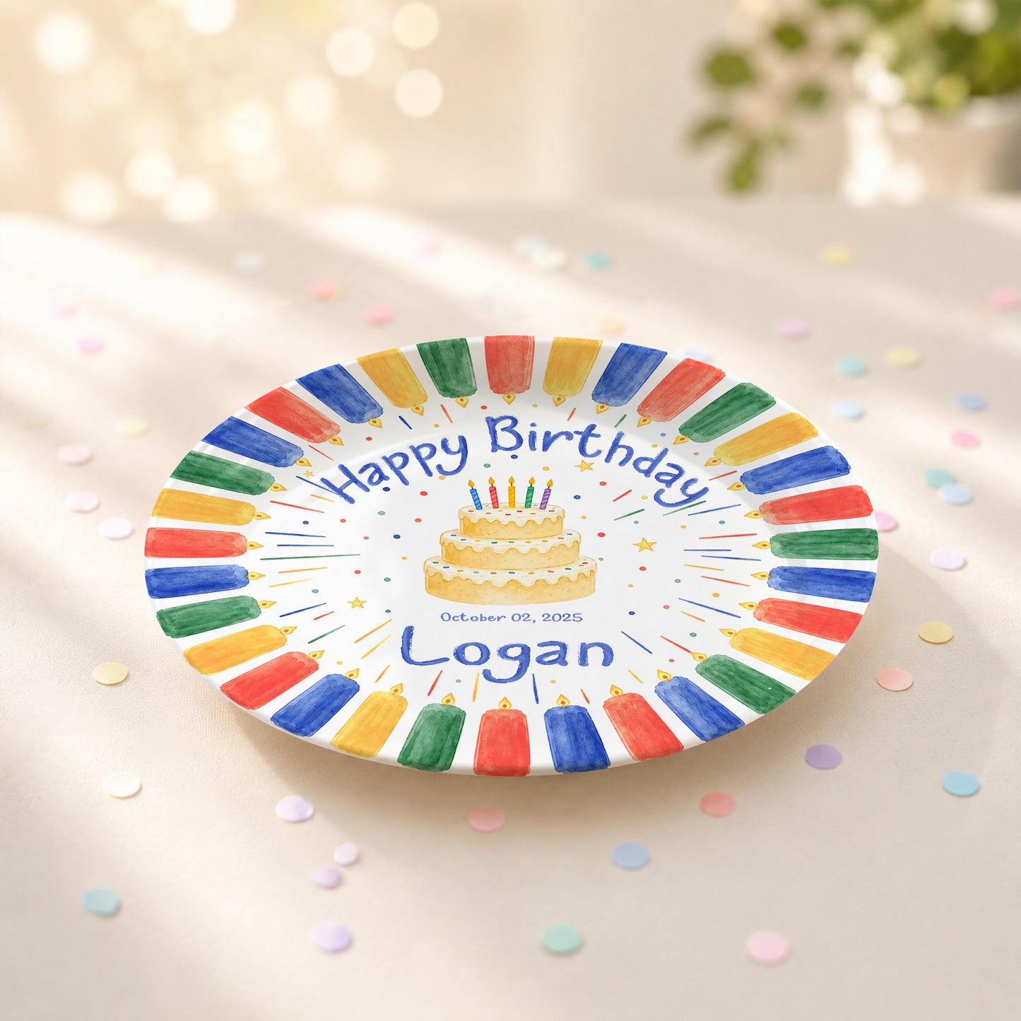 Celebration Cake Personalized First Birthday Gift Plate P723NQM0