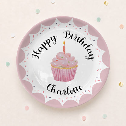 Scallop Cupcake Personalized Birthday Plate P62QXN0