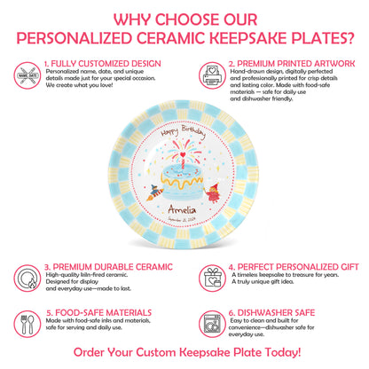 Fairy Princess Birthday Keepsake Personalized Birthday Plate for Girl P619WOT0