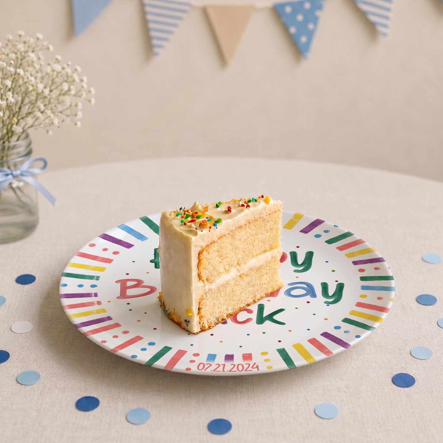 Hip Hip Hooray Personalized Birthday Plate P526XWT0