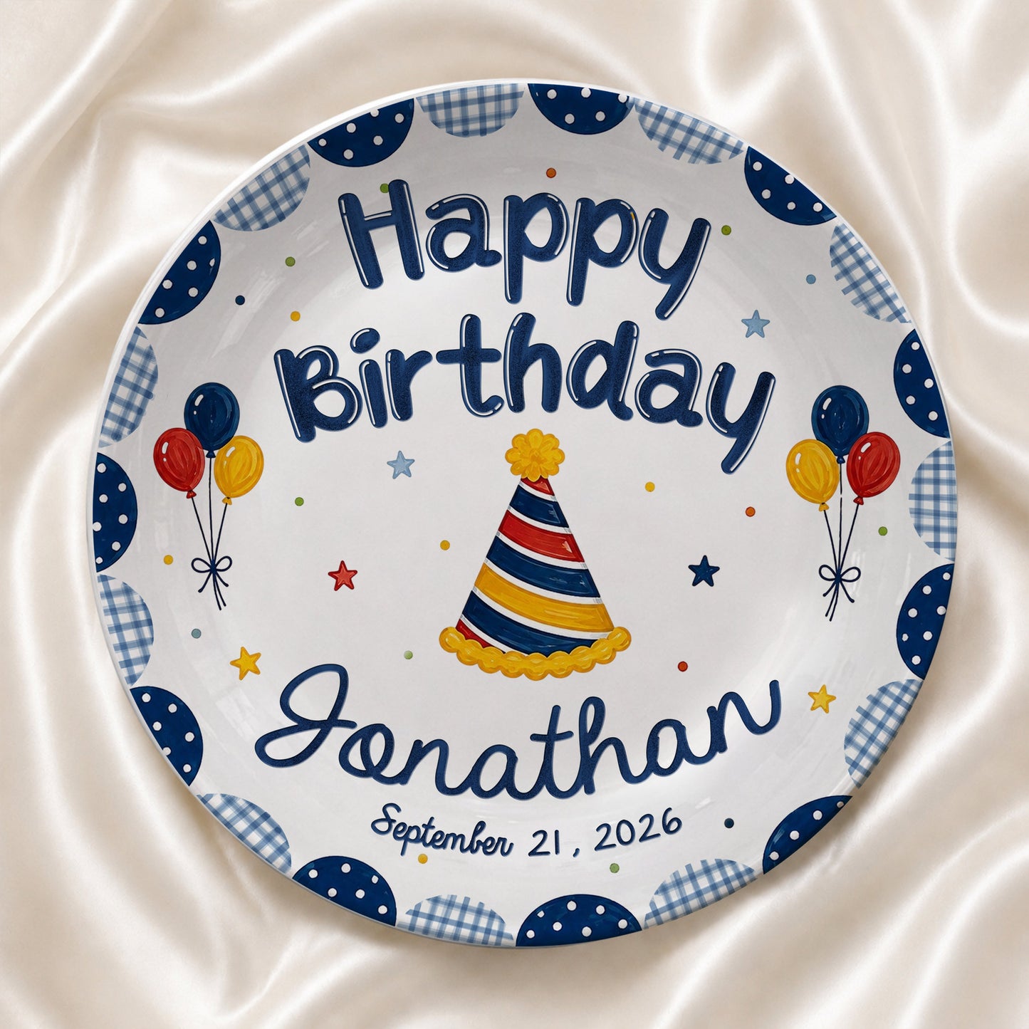 Musical Theme Celebration Keepsake Custom Name Ceramic Personalized Birthday Plate P82524U0