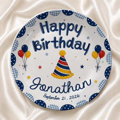 Musical Theme Celebration Keepsake Custom Name Ceramic Personalized Birthday Plate P82524U0