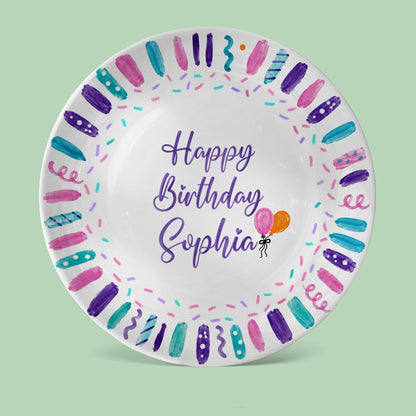 Colorful Birthday Candles Keepsake Personalized Birthday Plate D72BBO0