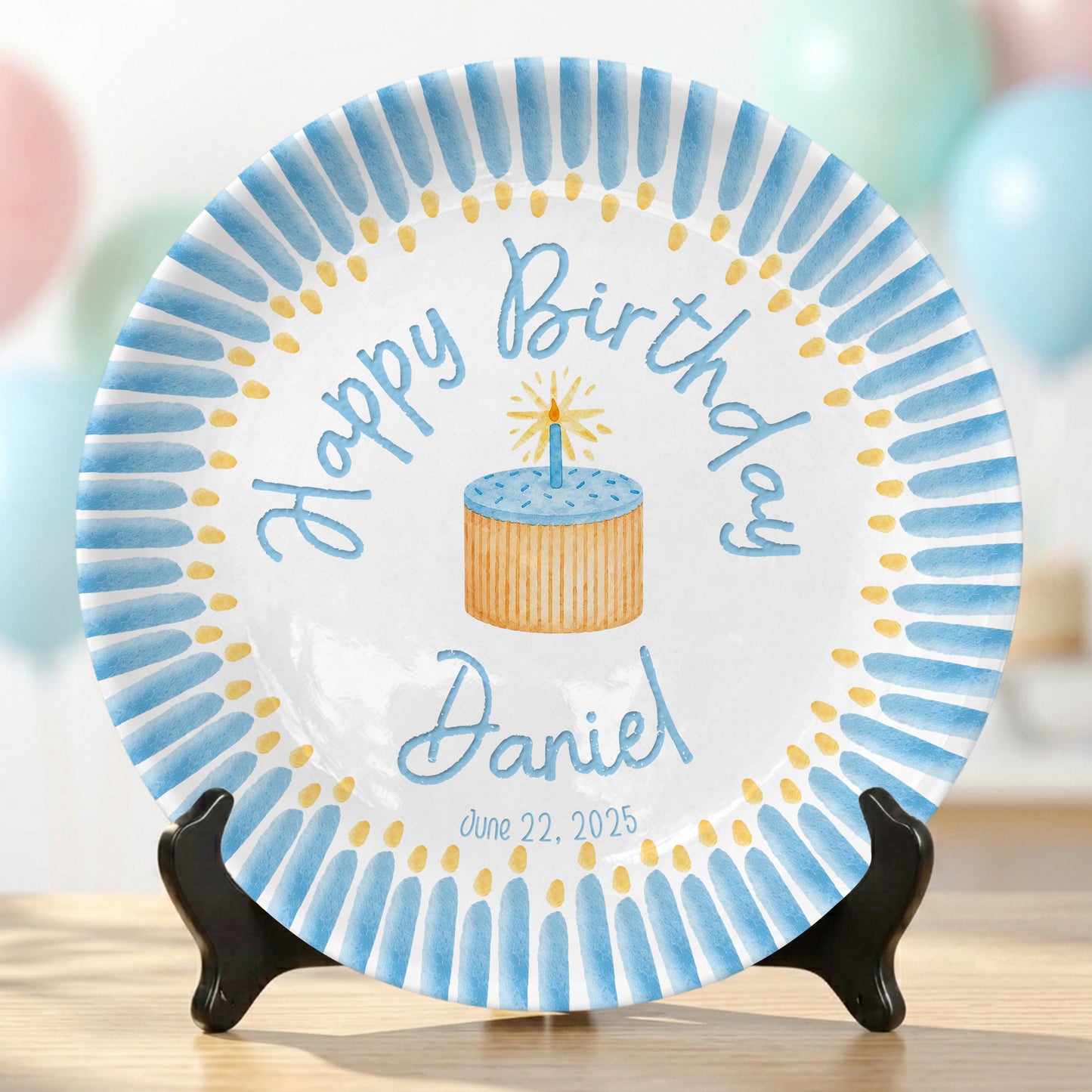 Custom Ceramic Kids First Birthday Keepsake Gift Personalized Birthday Plate P824VE90