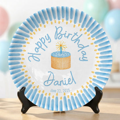 Custom Ceramic Kids First Birthday Keepsake Gift Personalized Birthday Plate P824VE90