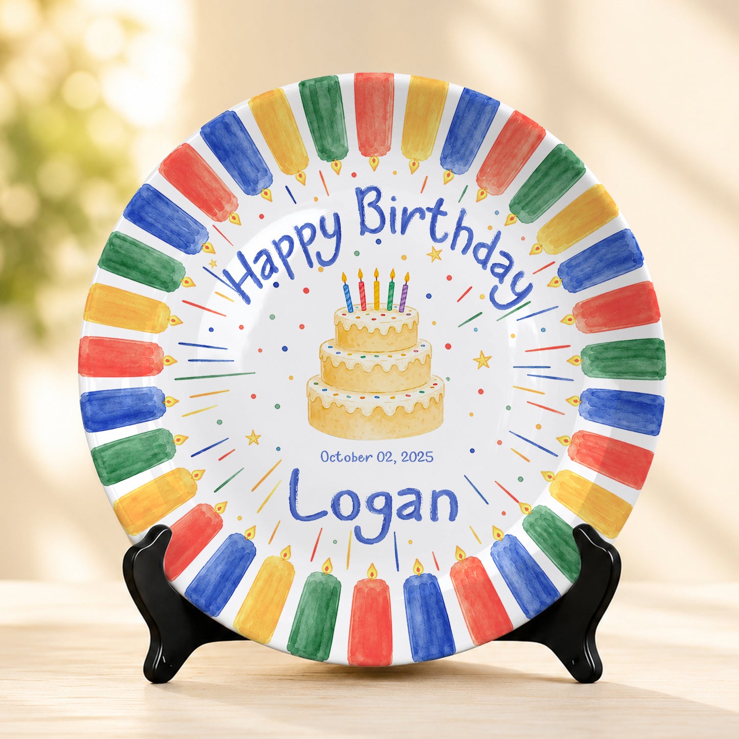 Celebration Cake Personalized First Birthday Gift Plate P723NQM0