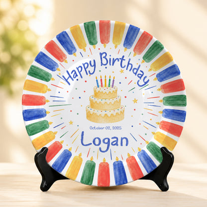 Celebration Cake Personalized First Birthday Gift Plate P723NQM0