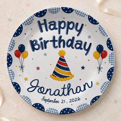 Musical Theme Celebration Keepsake Custom Name Ceramic Personalized Birthday Plate P82524U0