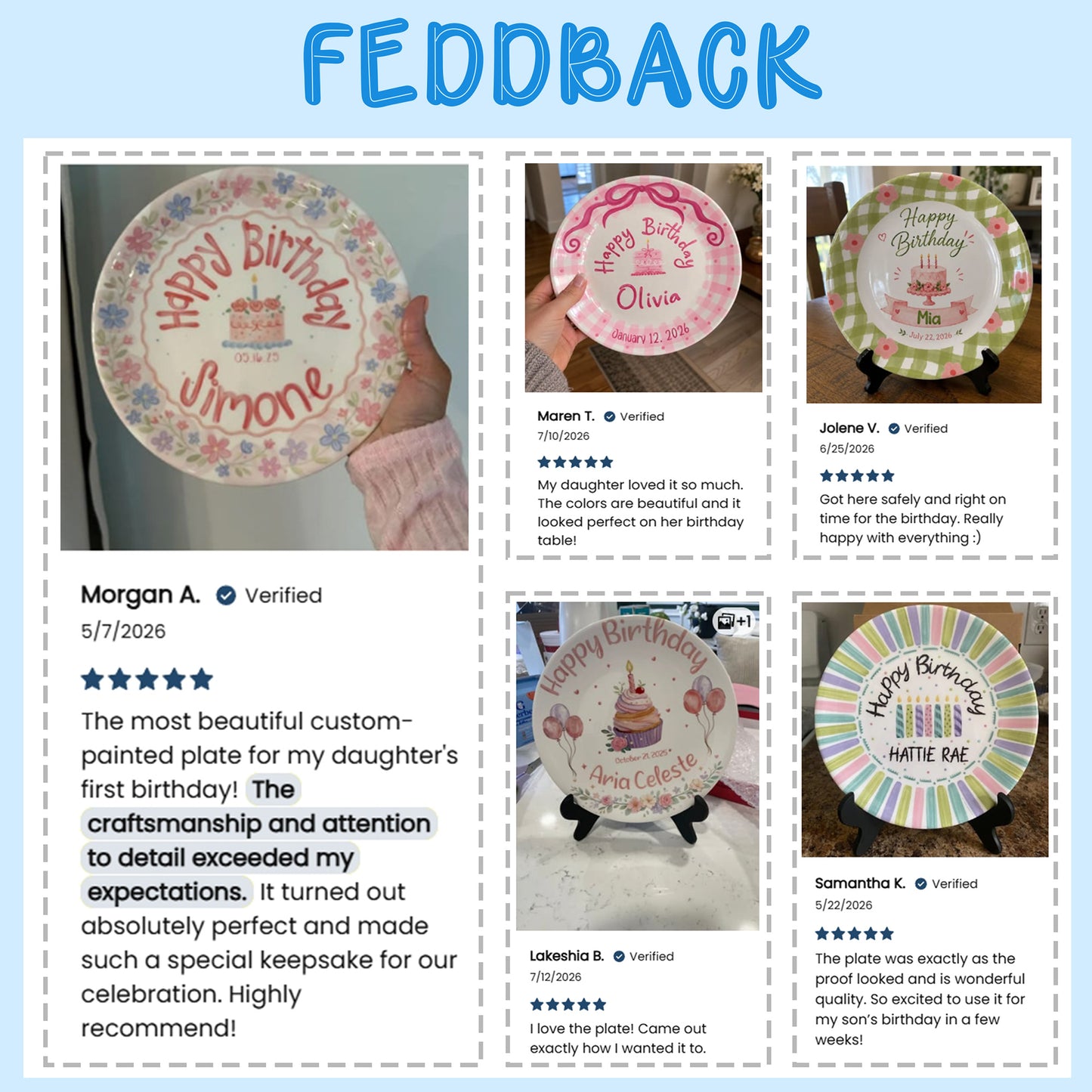 Floral Goose Baby Birth Stats Custom Ceramic Personalized Birthday Plate P825ZLY0