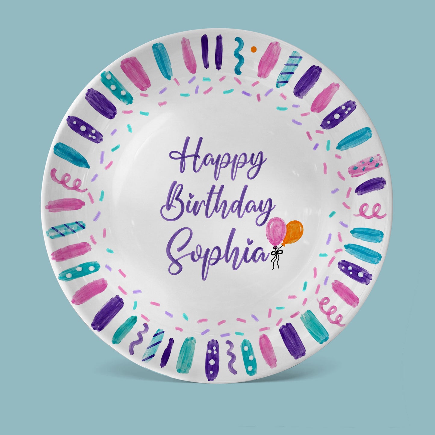 Colorful Birthday Candles Keepsake Personalized Birthday Plate D72BBO0