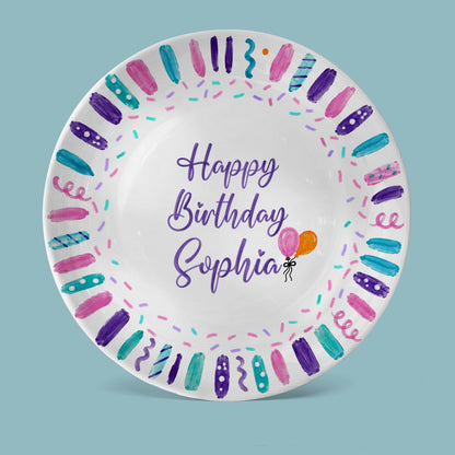 Colorful Birthday Candles Keepsake Personalized Birthday Plate D72BBO0
