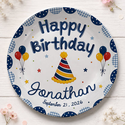 Musical Theme Celebration Keepsake Custom Name Ceramic Personalized Birthday Plate P82524U0