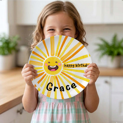 Smiling Sun Personalized Birthday Plate D925WRM0