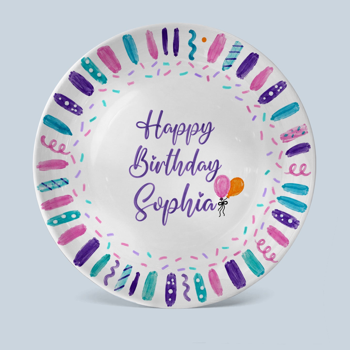 Colorful Birthday Candles Keepsake Personalized Birthday Plate D72BBO0