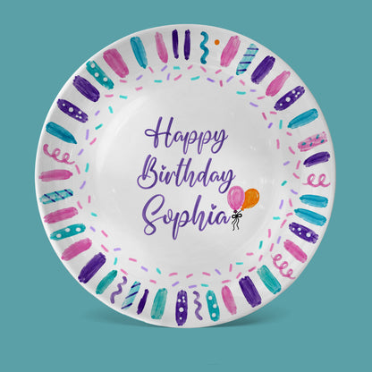 Colorful Birthday Candles Keepsake Personalized Birthday Plate D72BBO0